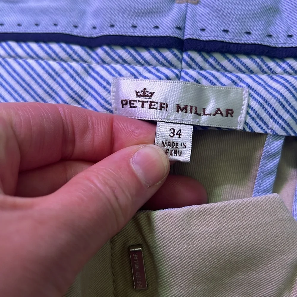 Peter Millar Tan Chinos Classic Cotton Blend-Size 34/32 - Picture 3 of 5